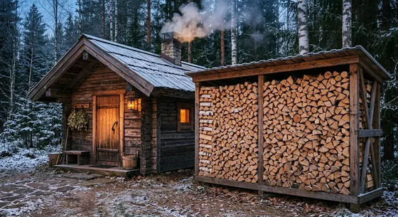 Укладка дров в Молодёжном, улица Каминная, 15